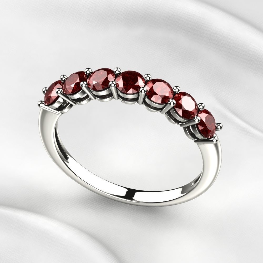 Seven Gems Gold Ring 3D print model_8