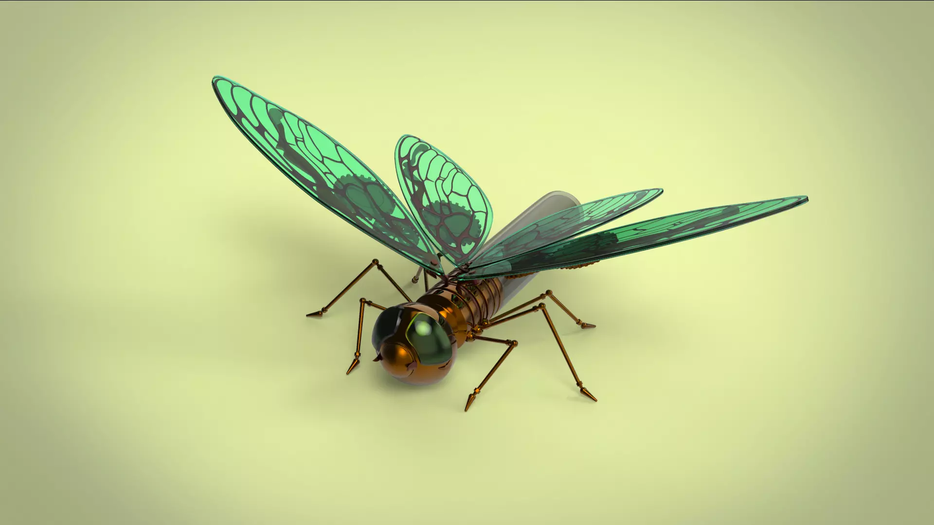 Butterfly mechanical steampunk 3D model