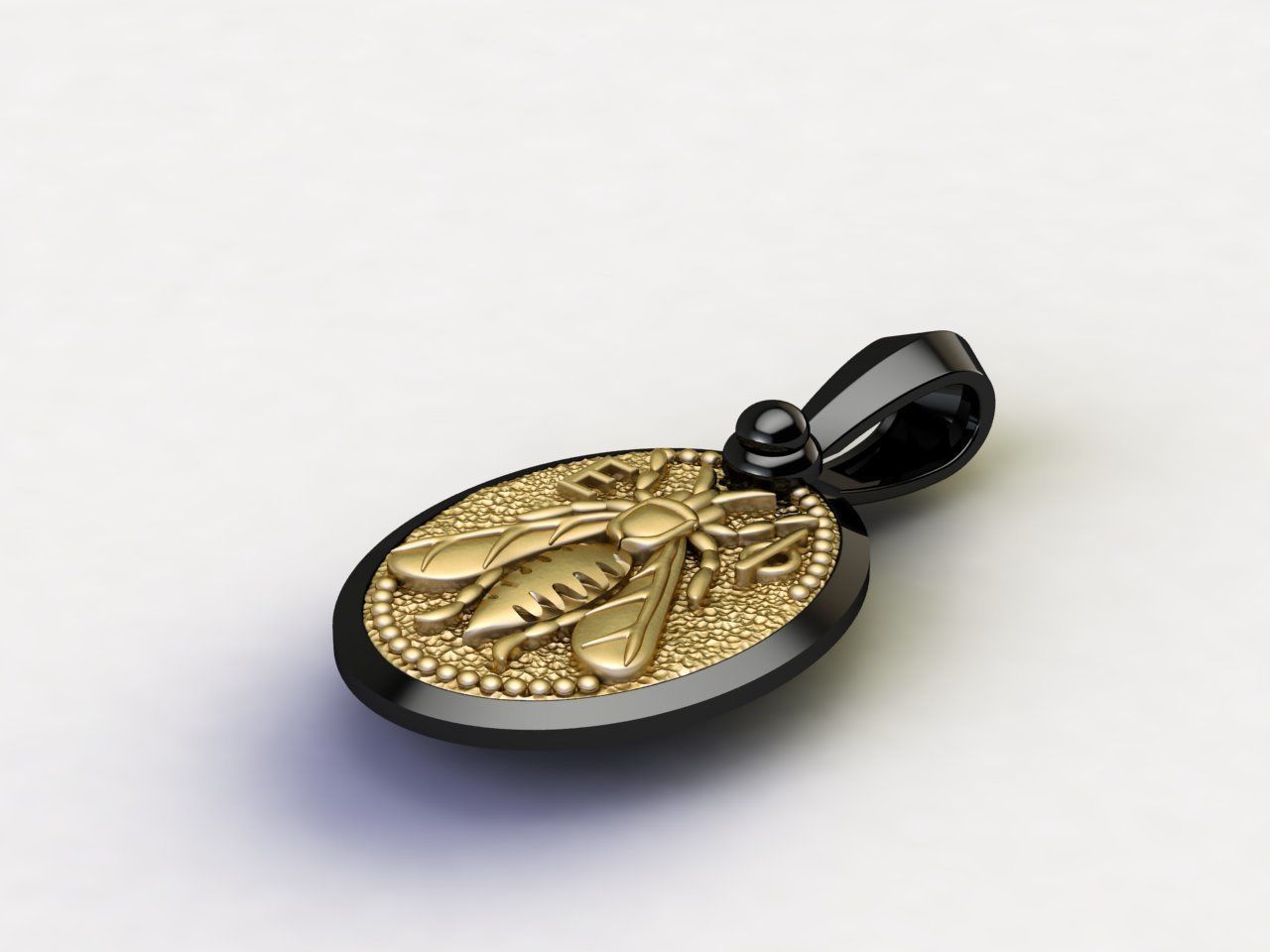 Bee Amulet 3D print model_2