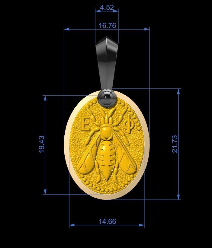 Bee Amulet 3D print model_5