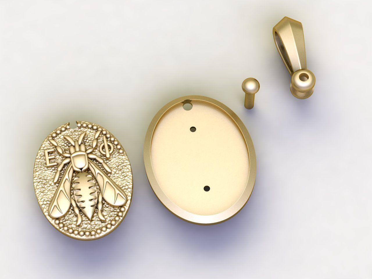 Bee Amulet 3D print model_4