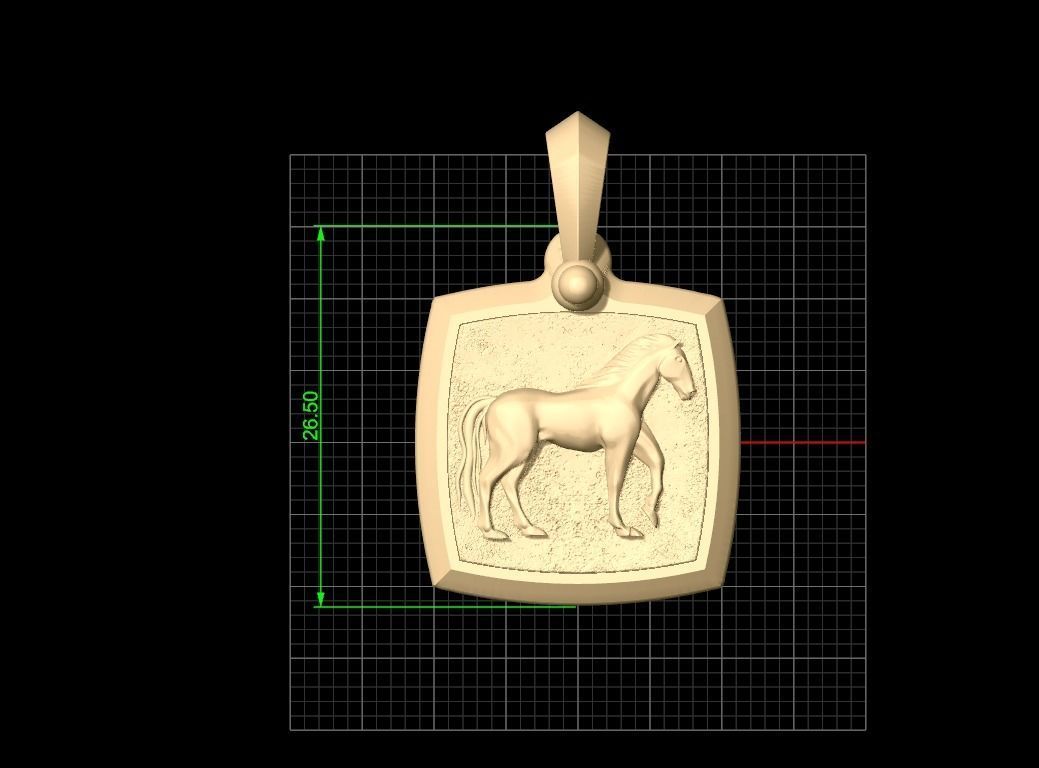 David Yurman Horse  Amulet 3D print model_4