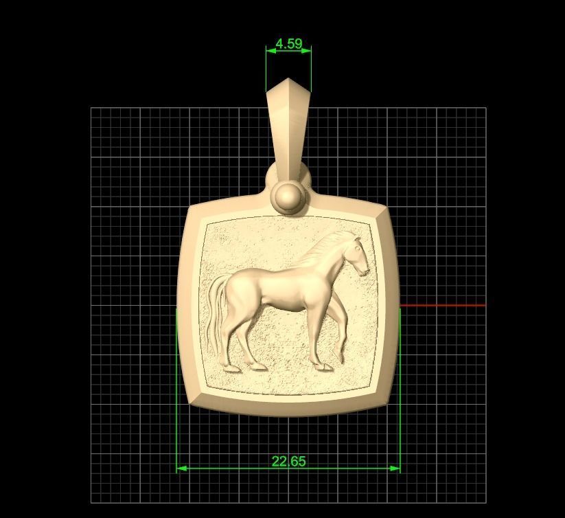 David Yurman Horse  Amulet 3D print model_3