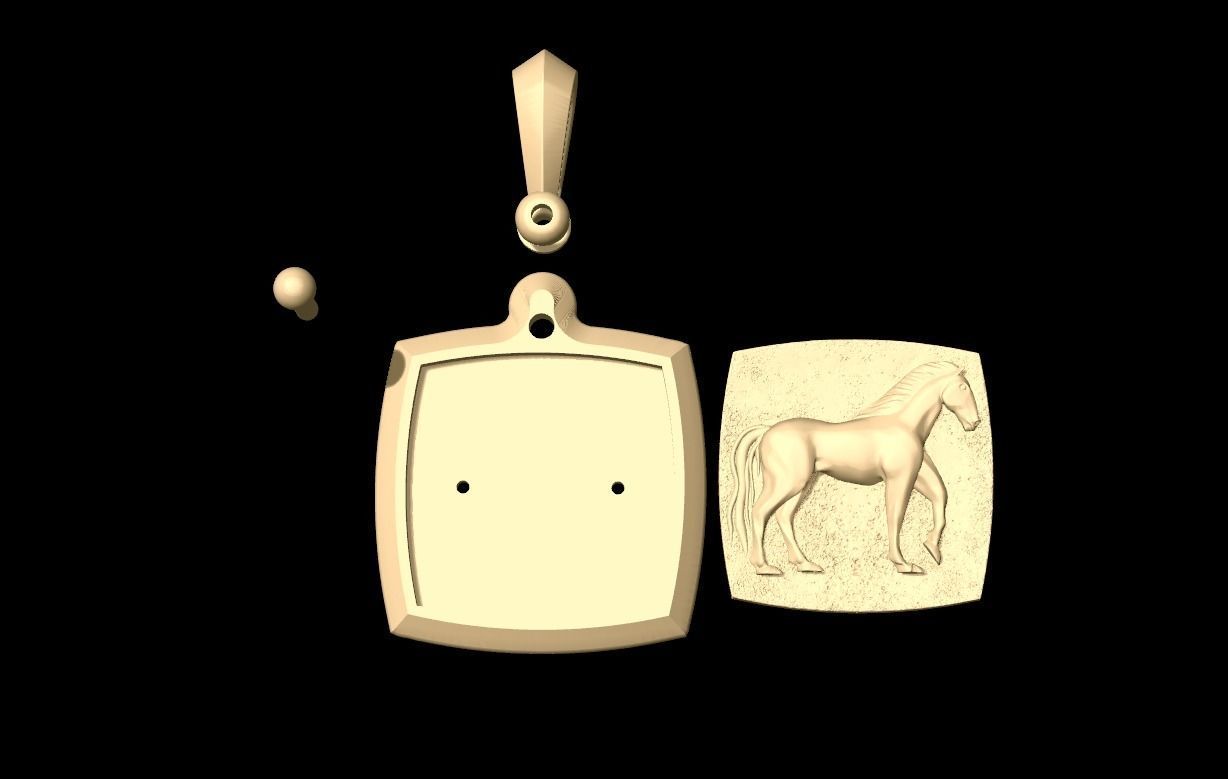 David Yurman Horse  Amulet 3D print model_6