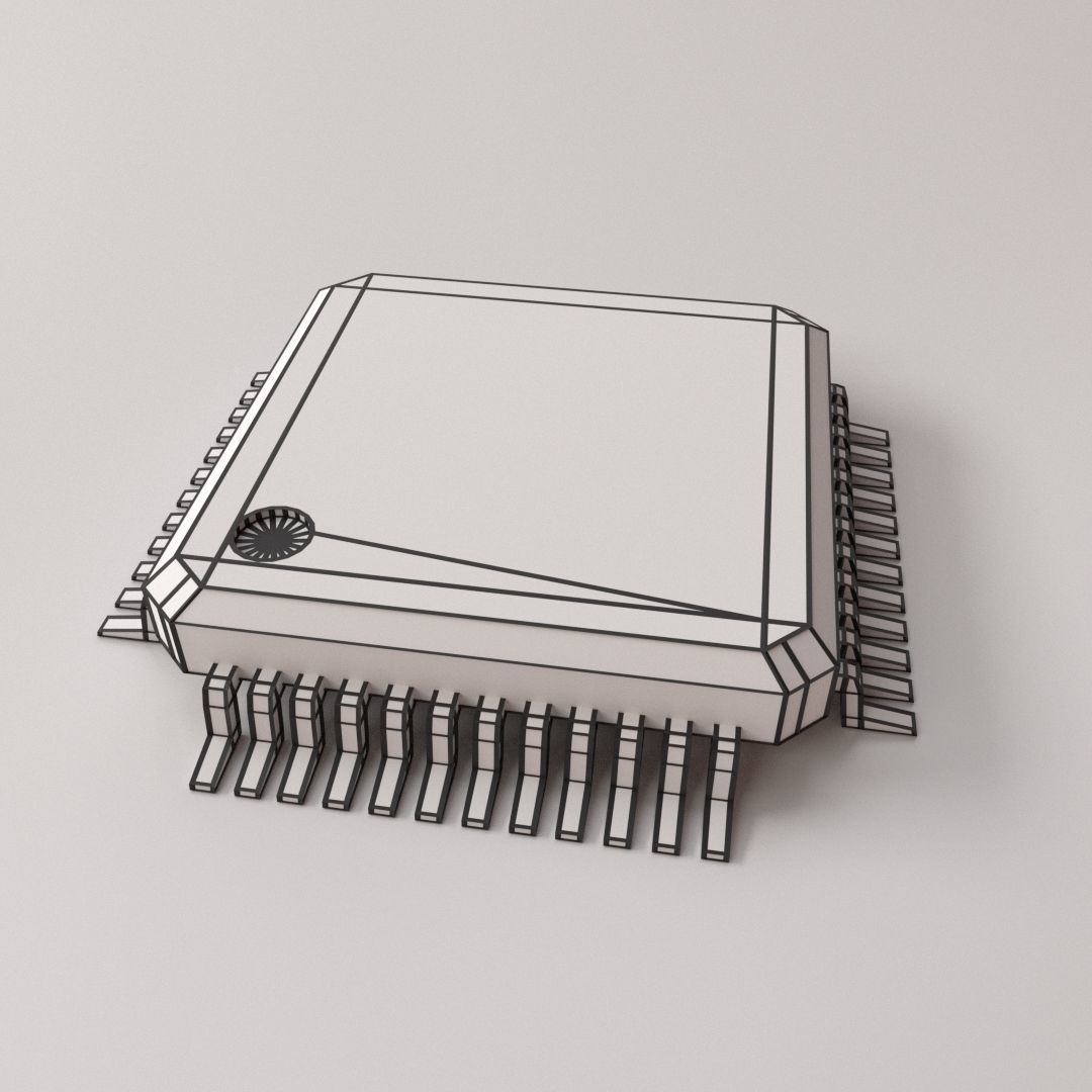QFP IC 3D model_4
