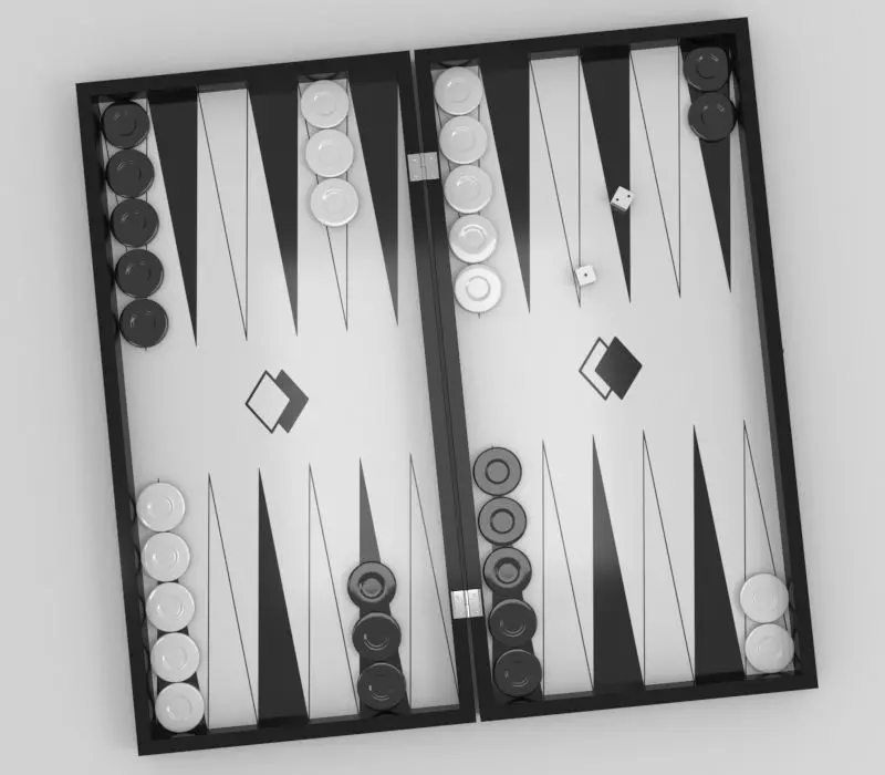 Backgammon glossy plastic 3D model