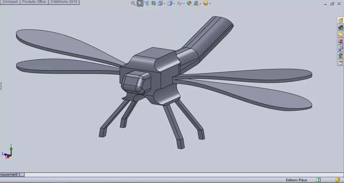 dragonfly robot 3D print model_0