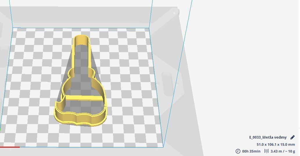 0033 Witchs broom cookie cutter 3D print model_1