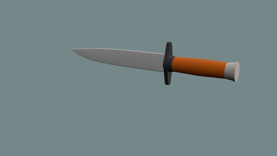 knife 3D Low-poly 3D model_1