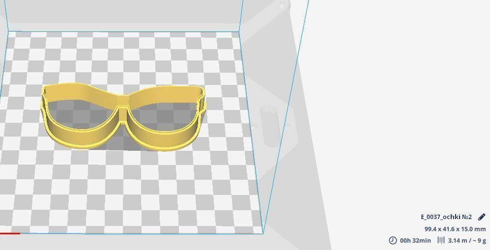 0037 Glasses 2 cookie cutter 3D print model_1
