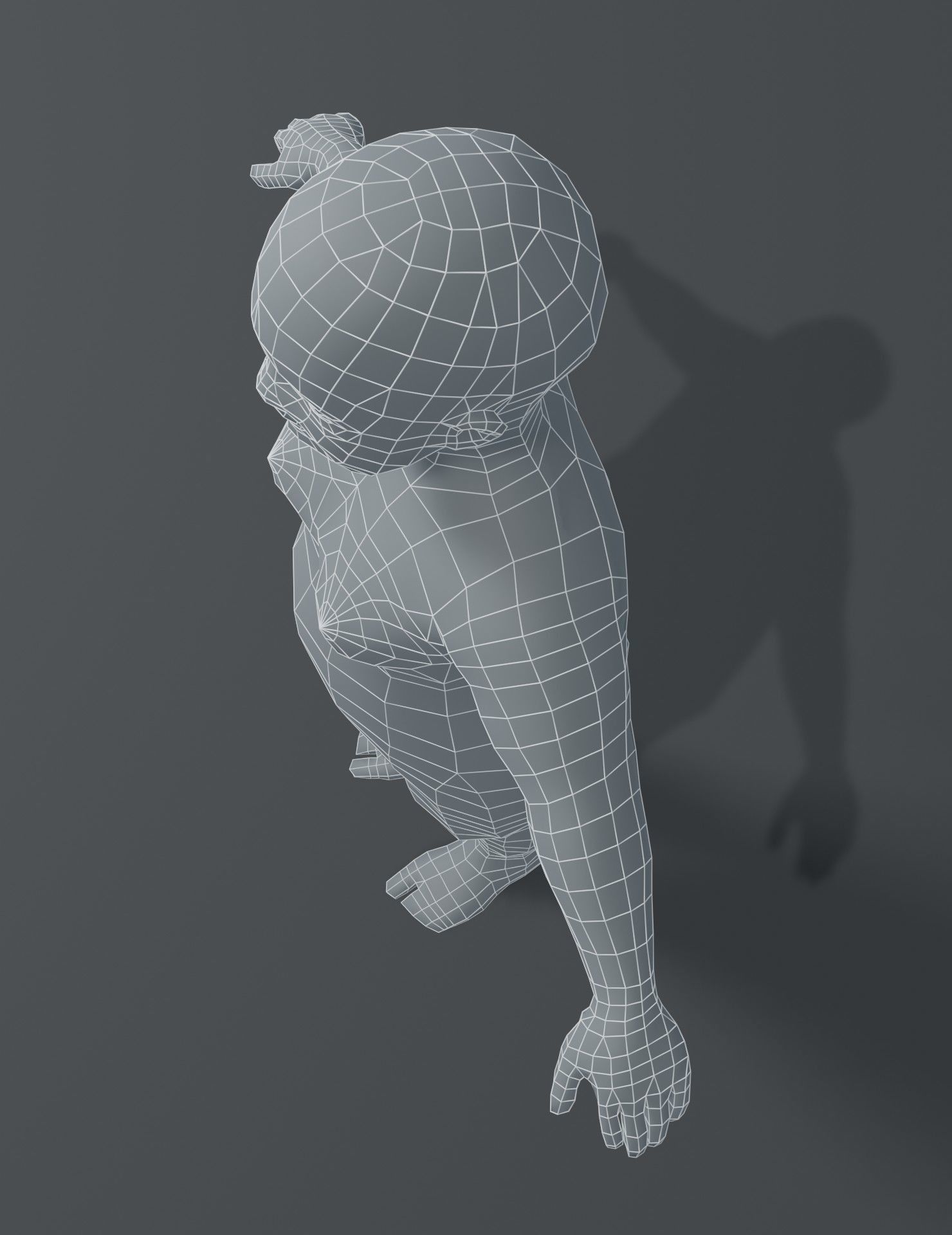 Fat Girl Kid Child Body Base Mesh 3D Model Low-poly 3D model_16