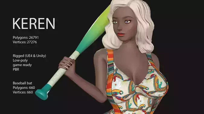 Keren Style VIII TROPICAL GIRL Low-poly 3D model