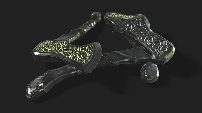 Forest axe Low-poly 3D model
