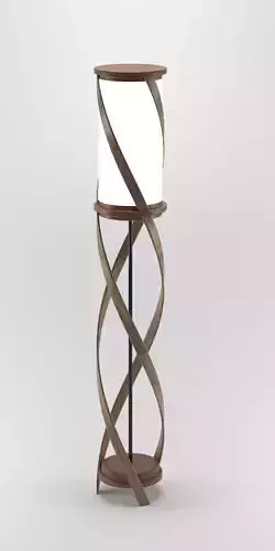 Wood floor lamp