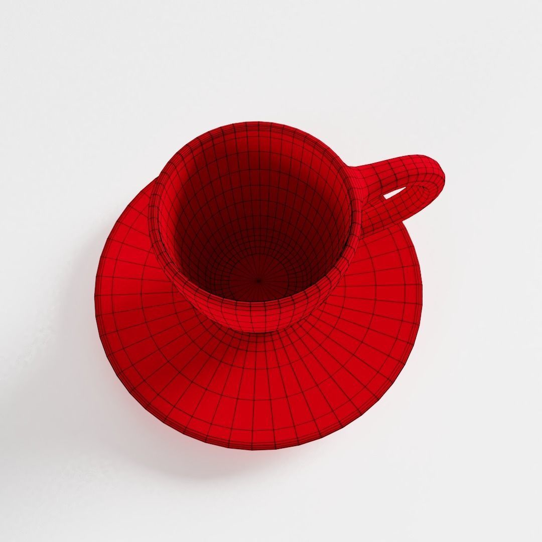 Polka Dot Espresso Coffee Cup 3D model_3
