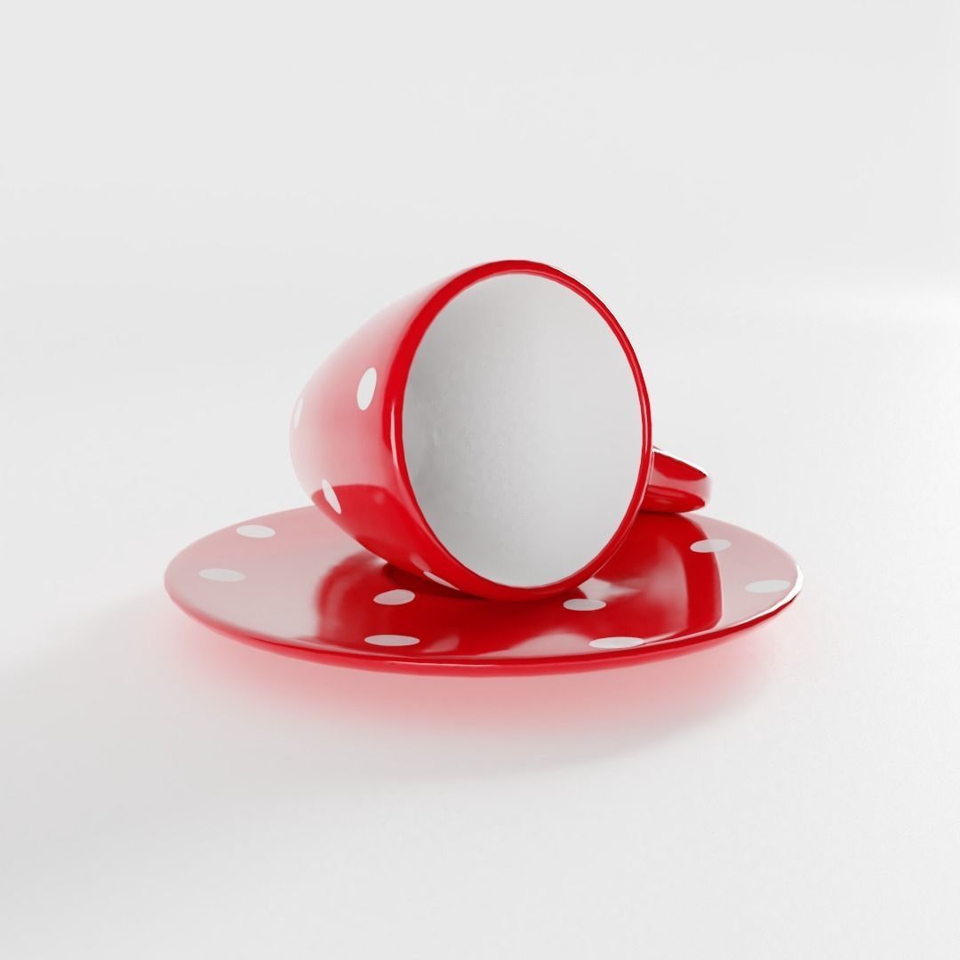 Polka Dot Espresso Coffee Cup 3D model_1