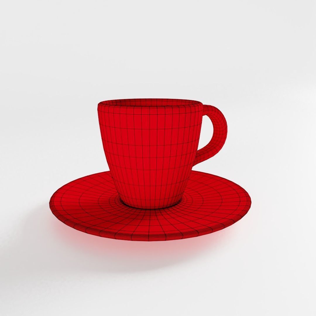 Polka Dot Espresso Coffee Cup 3D model_4