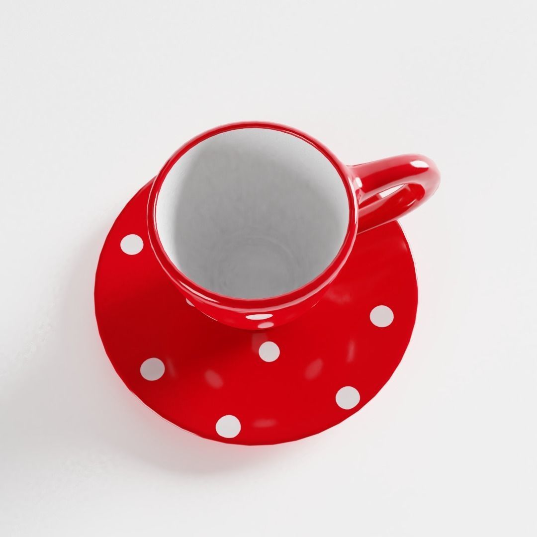 Polka Dot Espresso Coffee Cup 3D model_2