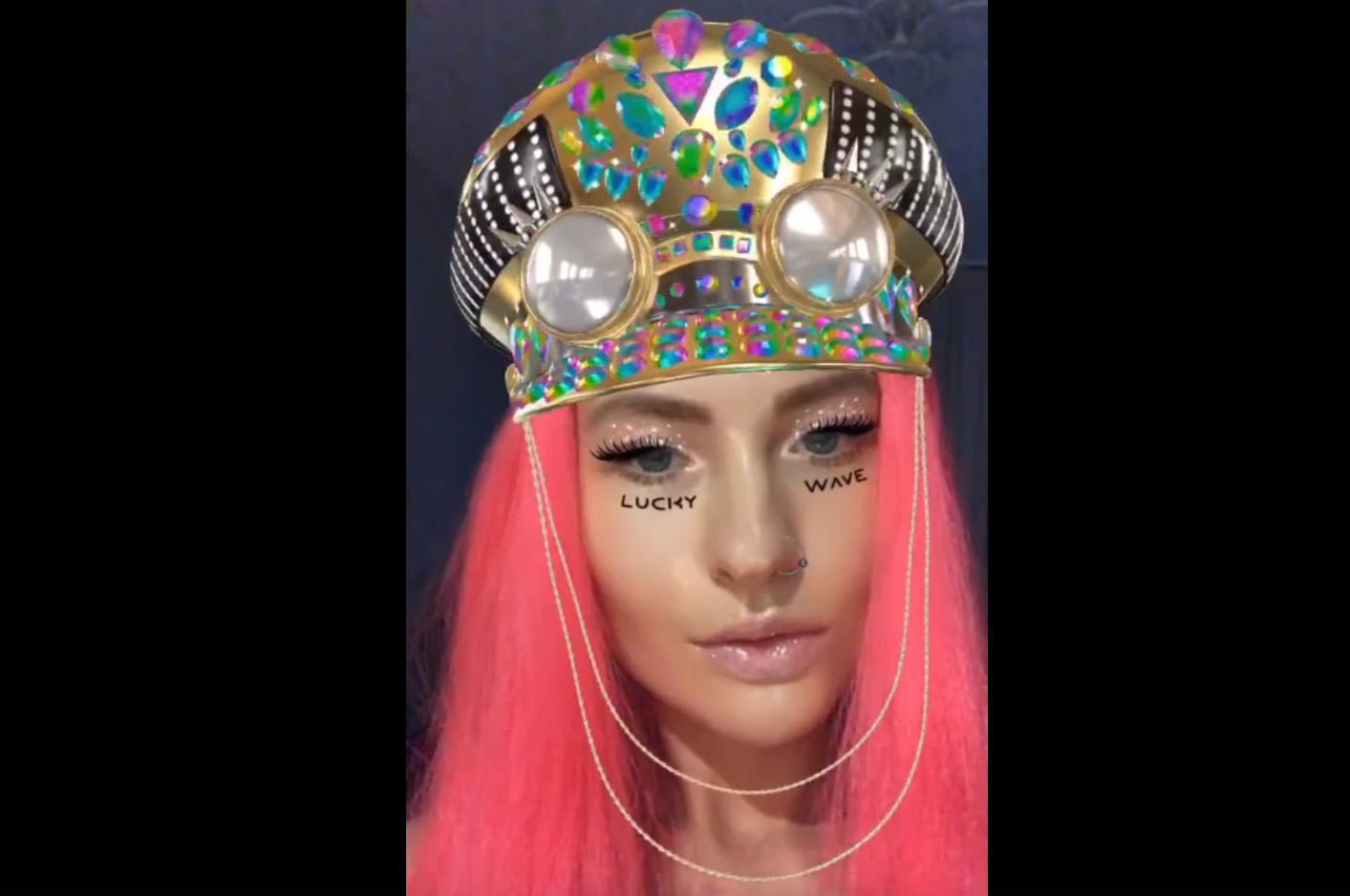 Captain hat with google Low-poly 3D model_6