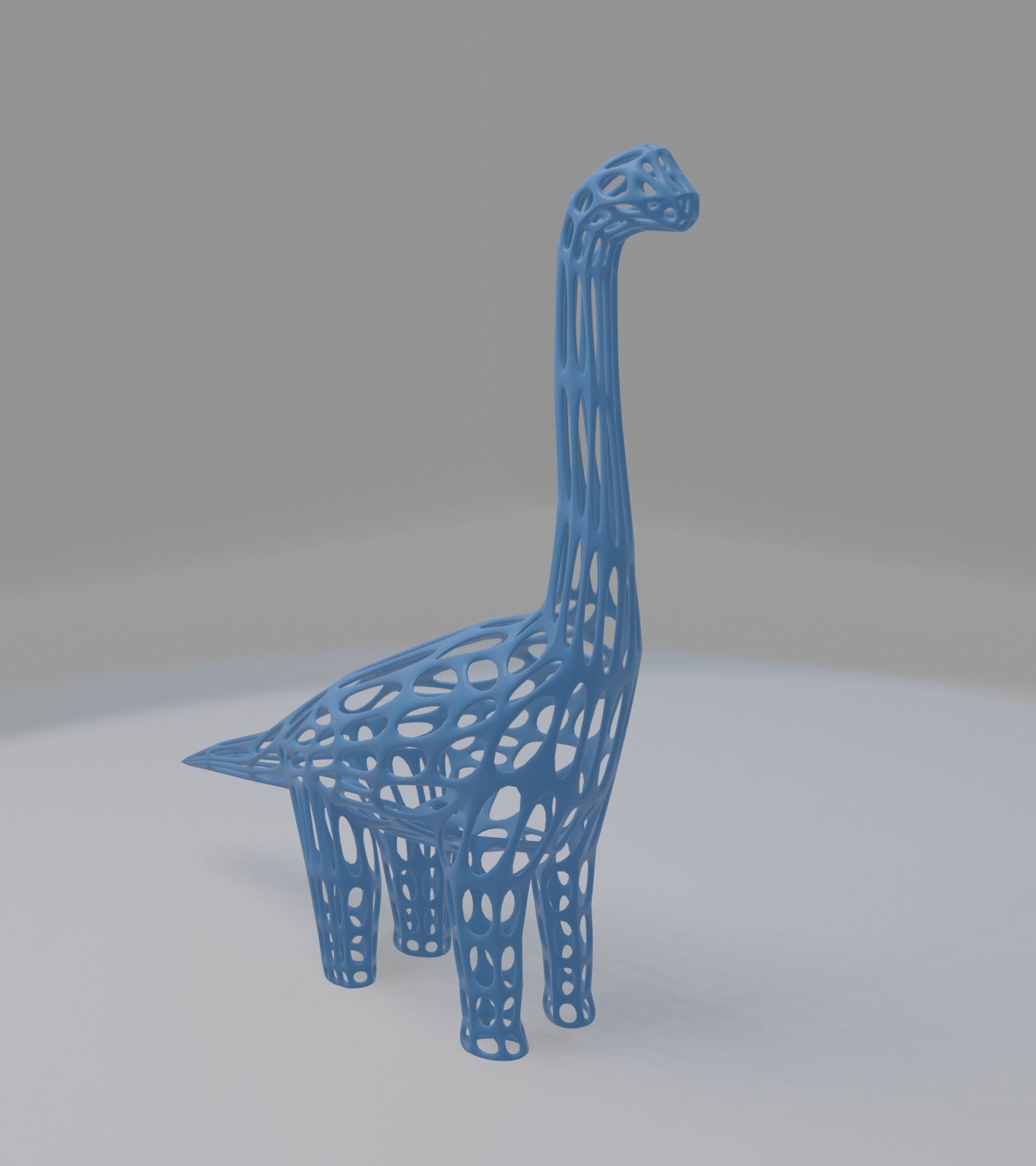 Ready to 3D Print Wireframe Dinosour Brachiasourus Model 3D print model_1