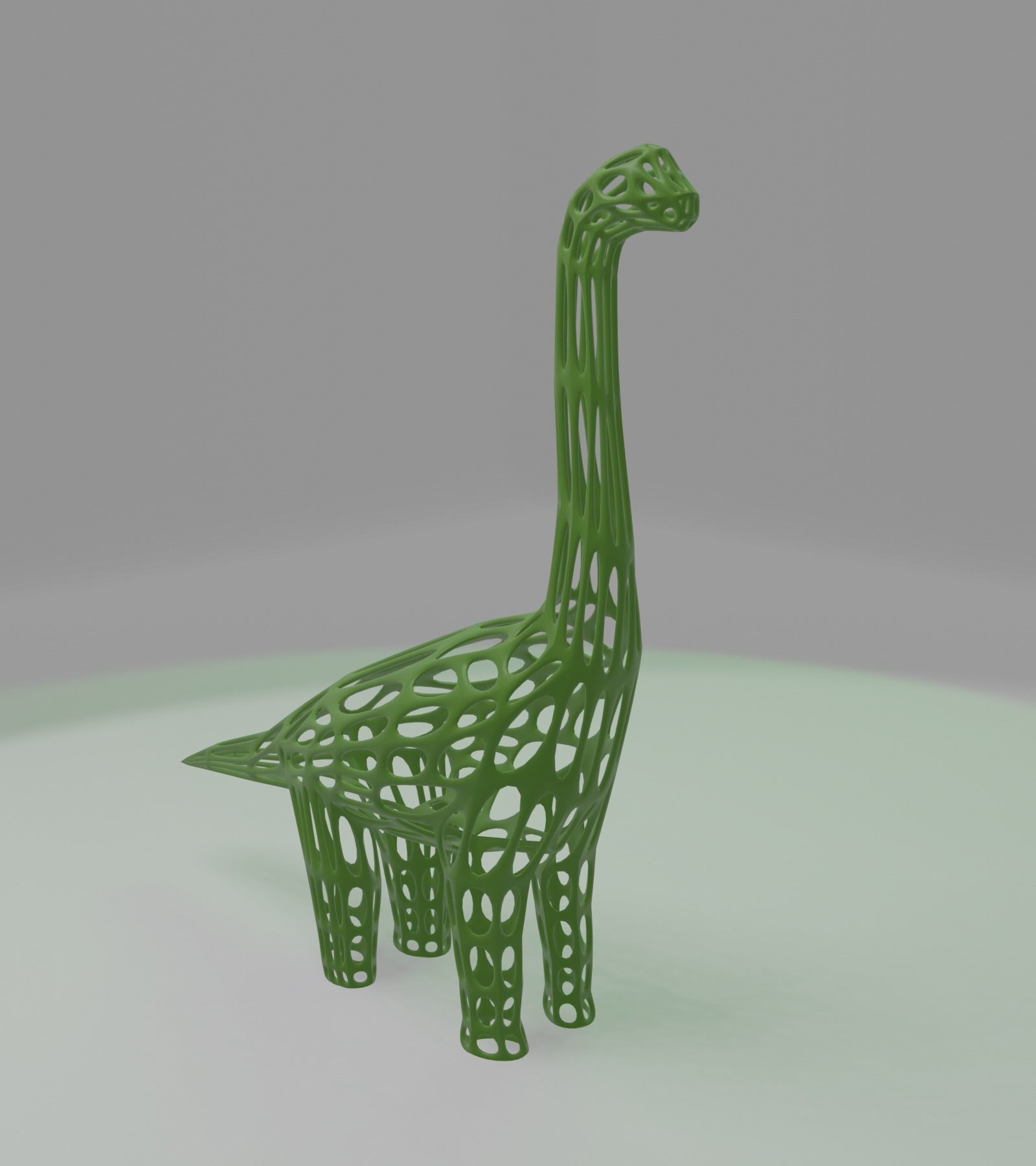 Ready to 3D Print Wireframe Dinosour Brachiasourus Model 3D print model_3