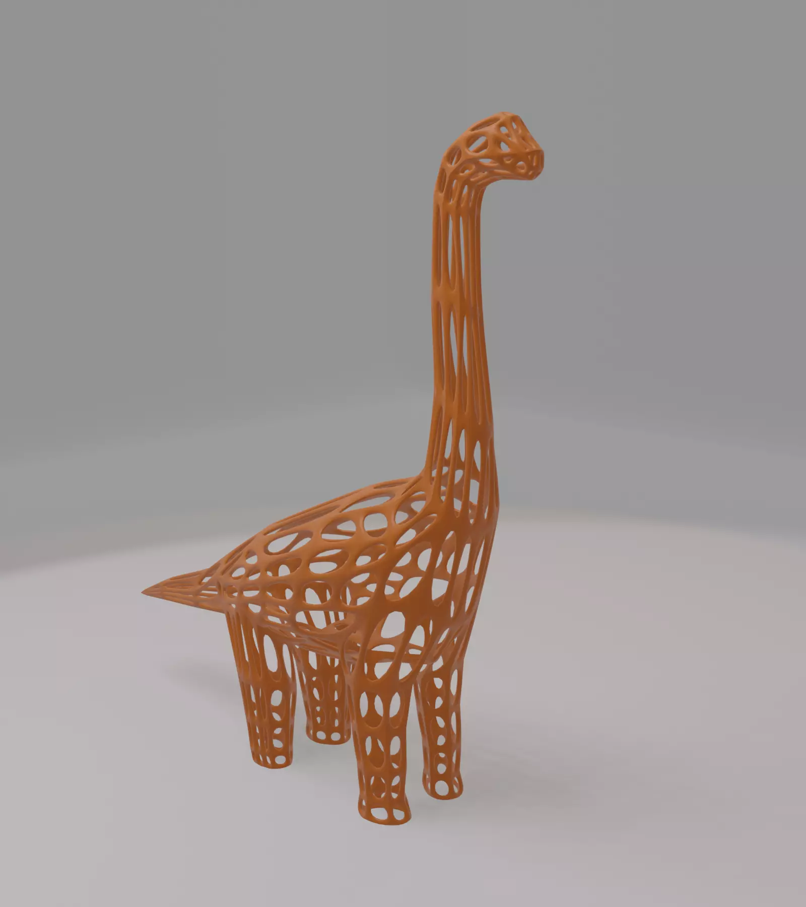 Ready to 3D Print Wireframe Dinosour Brachiasourus Model 3D print model_0