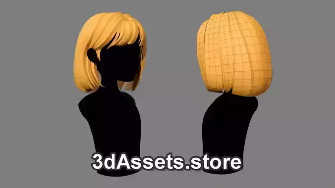 Character - Cartoon - Girl Short Hair 01 Low-poly 3D model