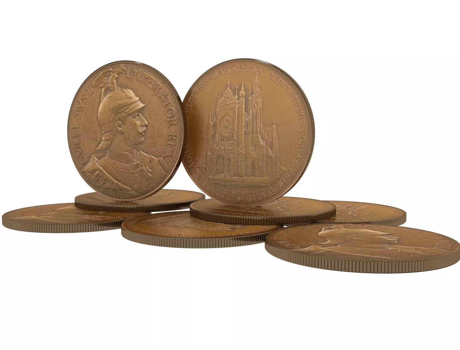 Bronze 1903 Coins of Lorraine Metz Medailles diverses 3D model_0