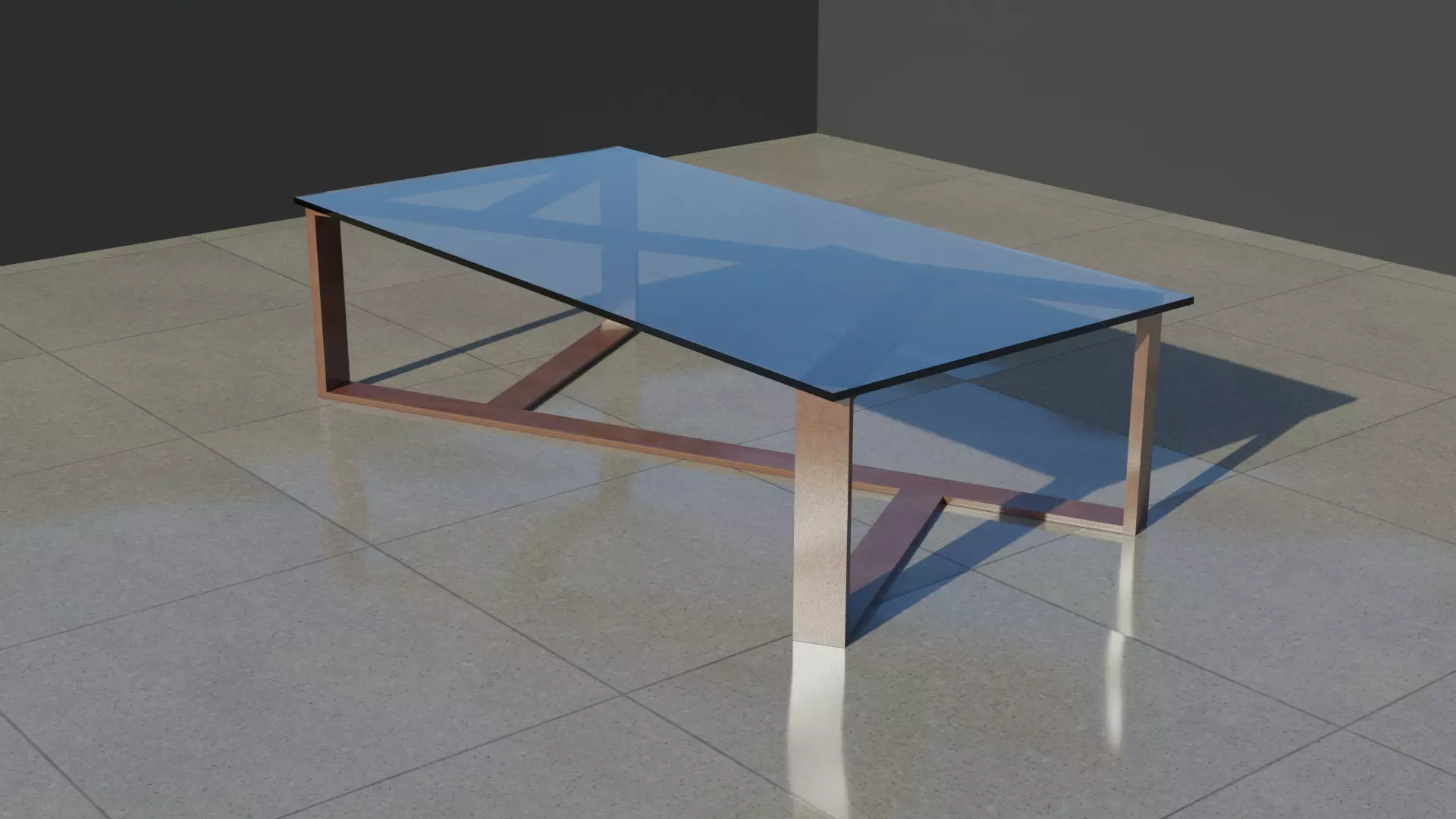 Glass Coffee table  Free 3D model_0