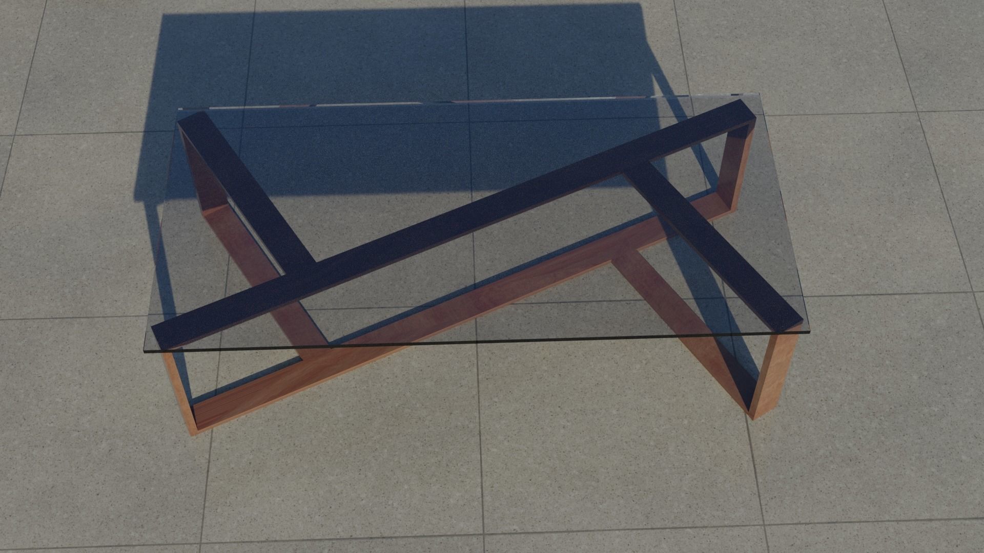 Glass Coffee table  Free 3D model_1