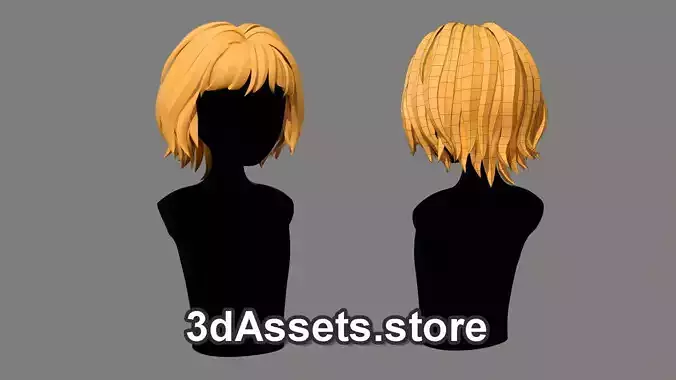 Character - Cartoon - Girl Short Hair 02 Low-poly 3D model
