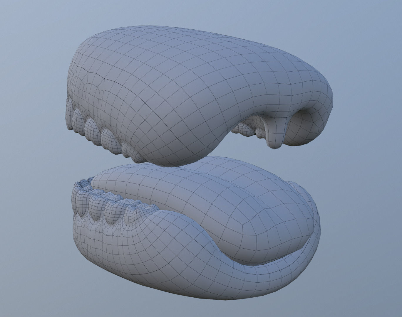 Teeth with gums and Tongue Low-poly 3D model_6