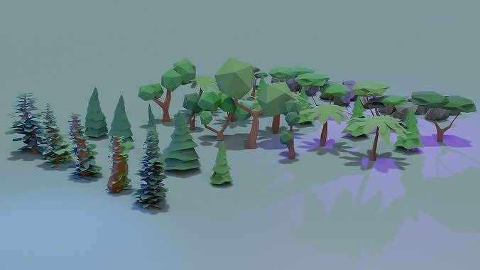 Low Poly Trees 3D model