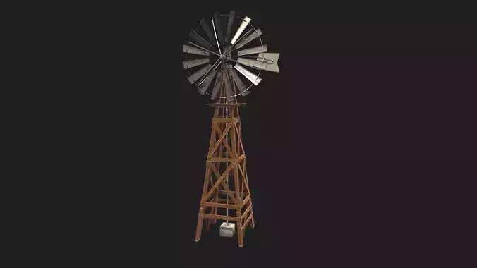 Animated Wind Mill 3d Game Props Low-poly 3D model