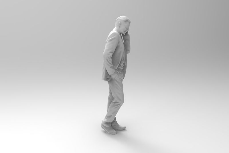 agent businessman talking on phone 3D print model_1