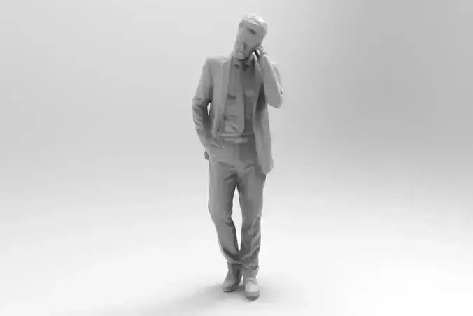 agent businessman talking on phone 3D print model