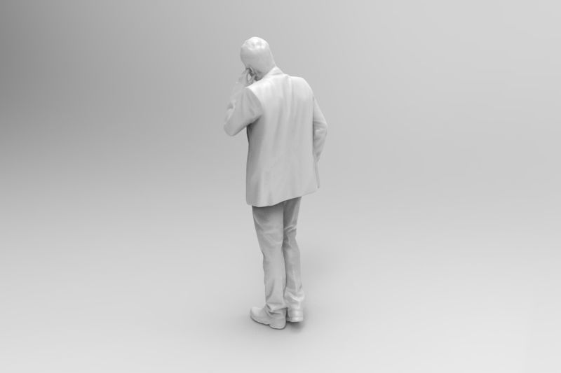 agent businessman talking on phone 3D print model_2