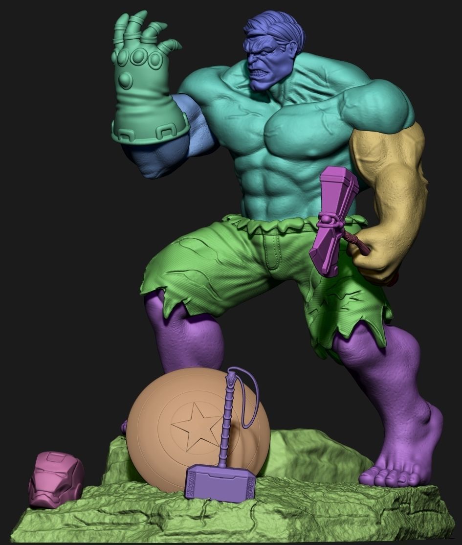 Hulk statue 3D model_2