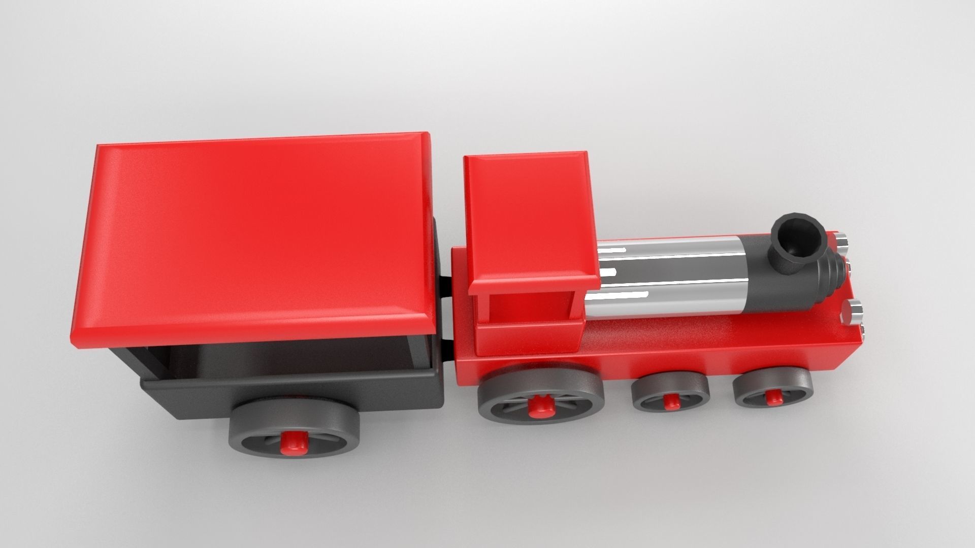 3D model Classic toy train Low-poly 3D model_2