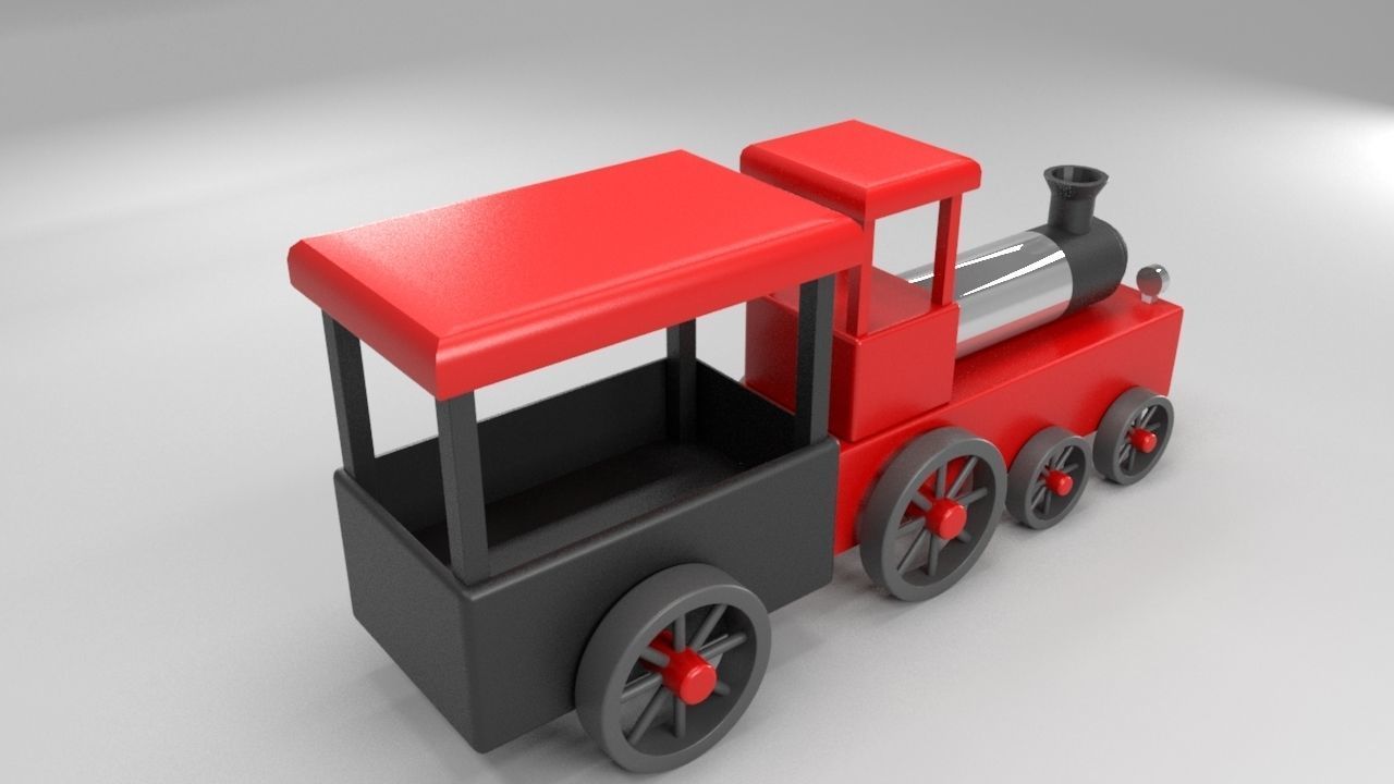 3D model Classic toy train Low-poly 3D model_1