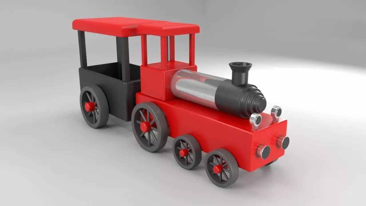 3D model Classic toy train Low-poly 3D model_0