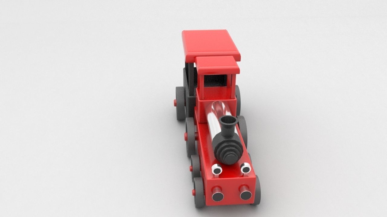 3D model Classic toy train Low-poly 3D model_3