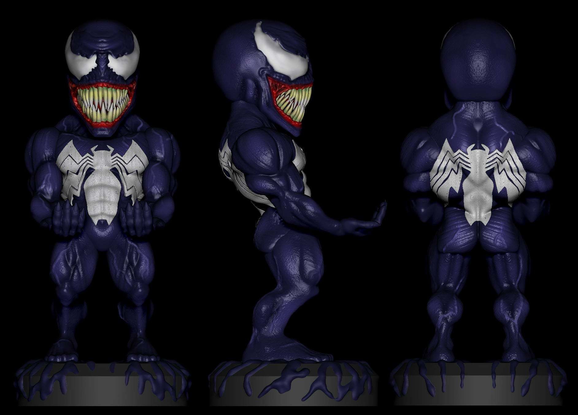 Venom Cellphone and joystick holder 3D model_3