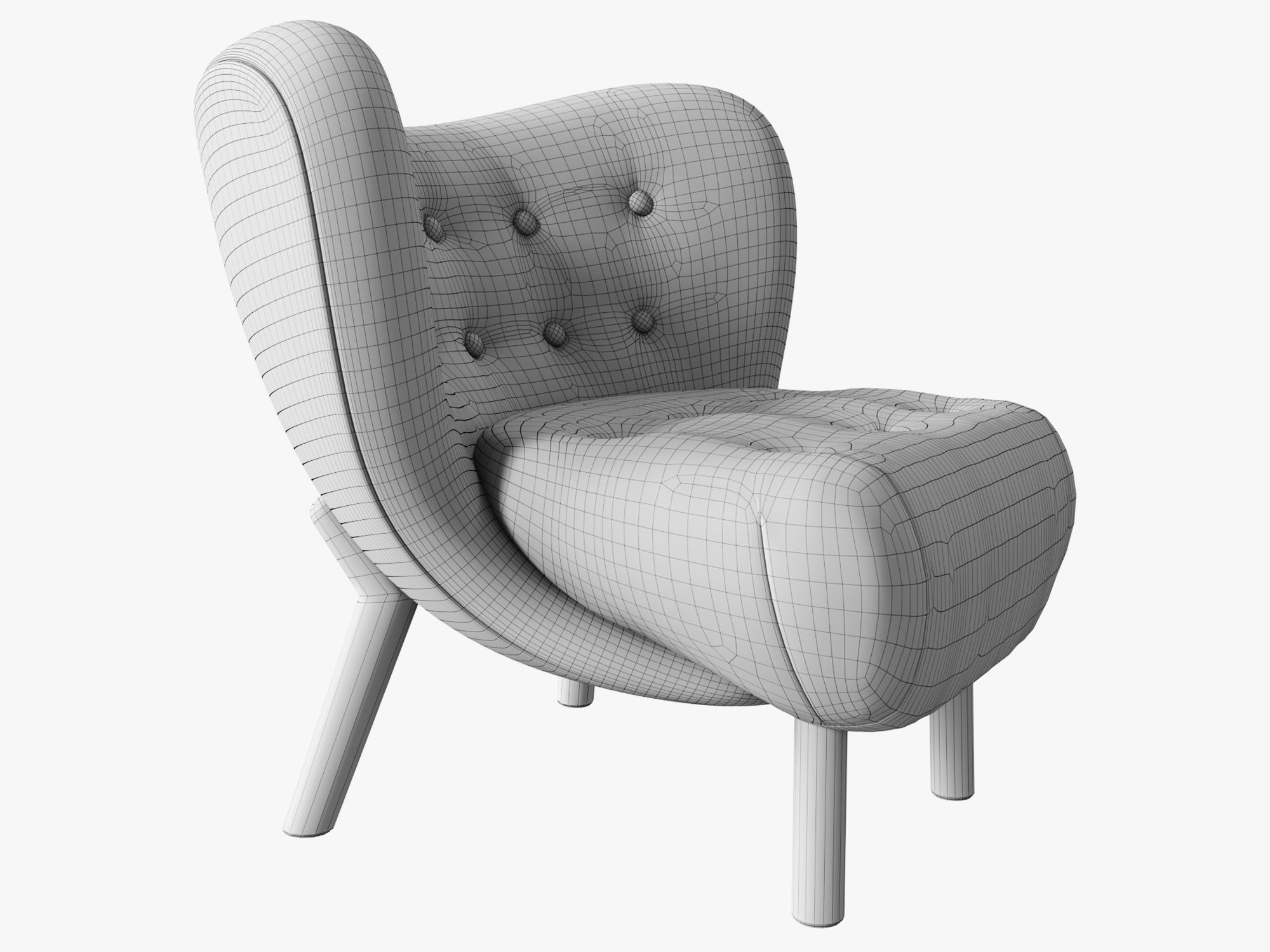 Little Petra chair 3D model_9