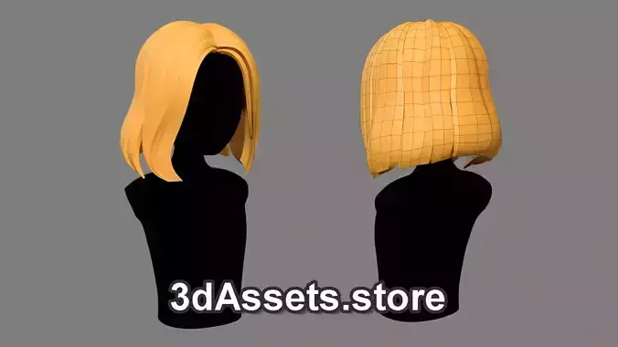 Character - Cartoon - Girl Medium Hairs 01