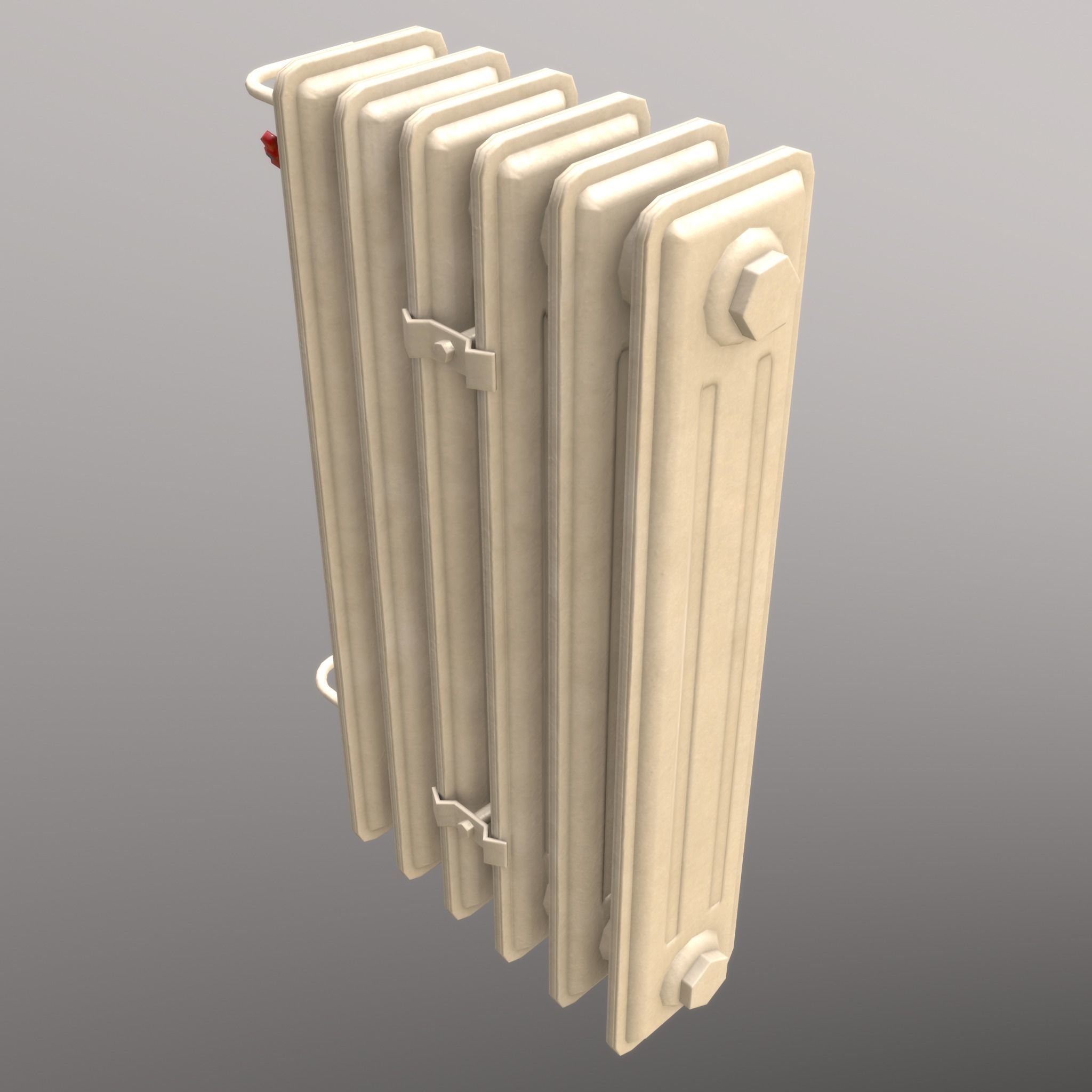 Old Radiator Tall Cream - Unity - HDRP - UE4 Low-poly 3D model_3