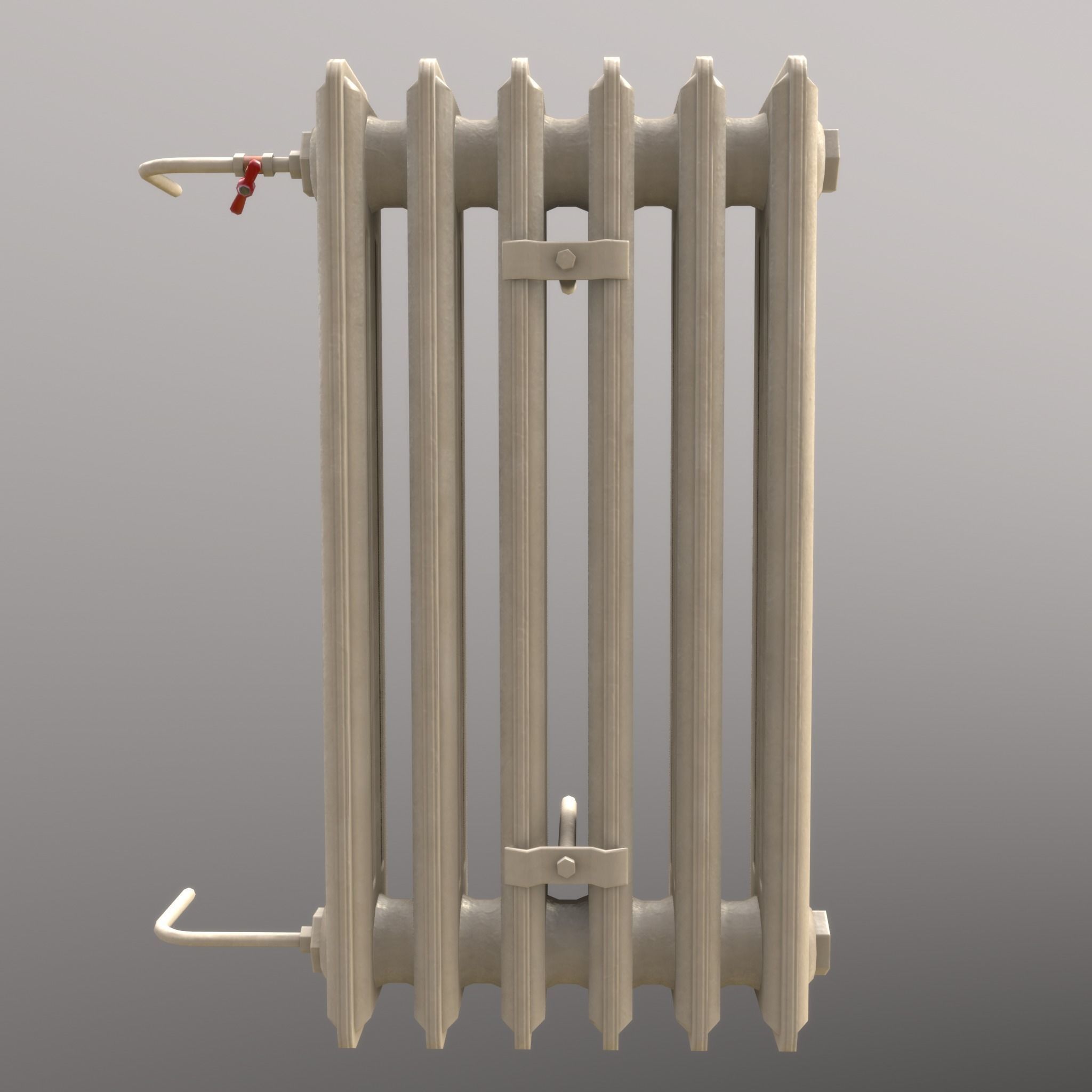 Old Radiator Tall Cream - Unity - HDRP - UE4 Low-poly 3D model_2