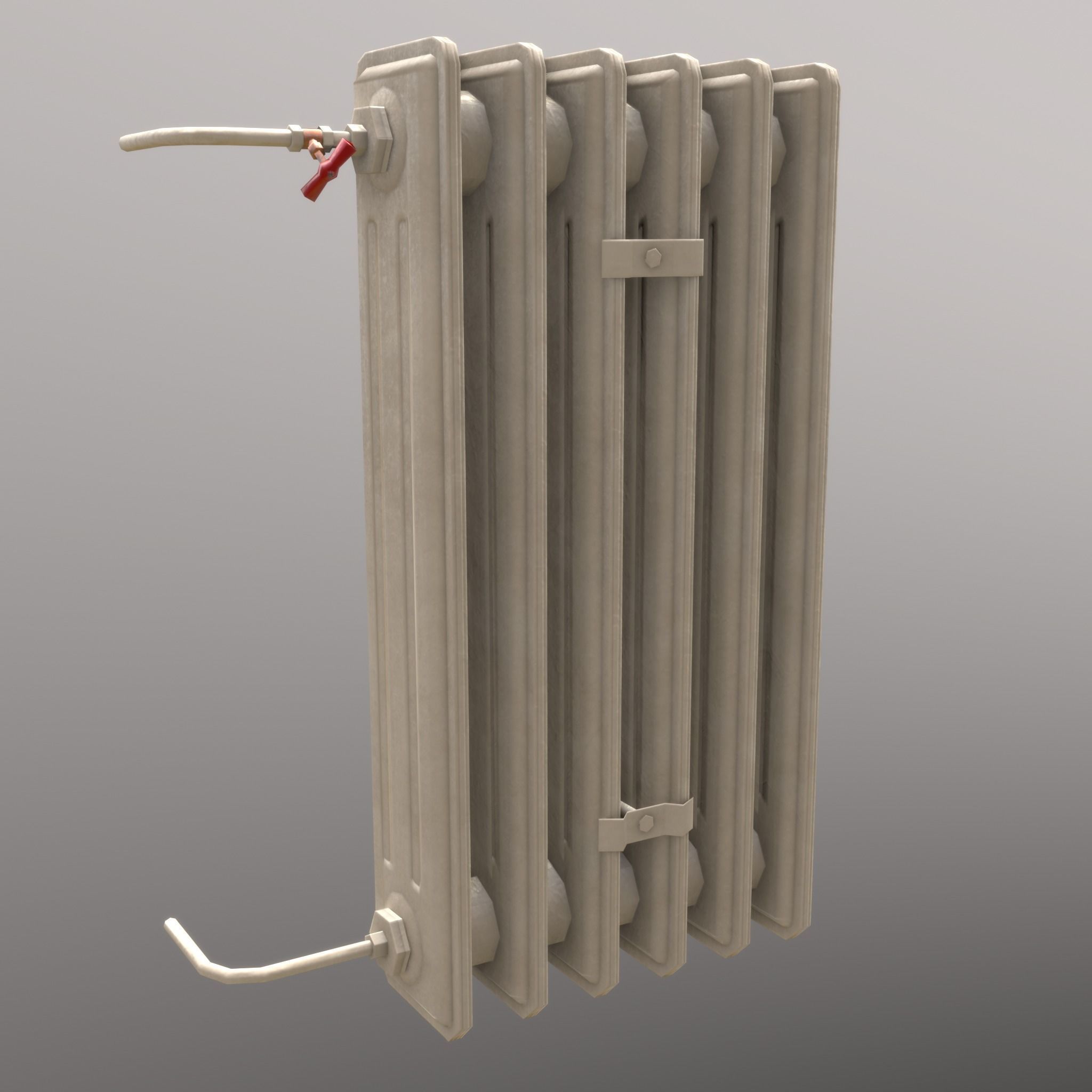 Old Radiator Tall Cream - Unity - HDRP - UE4 Low-poly 3D model_15