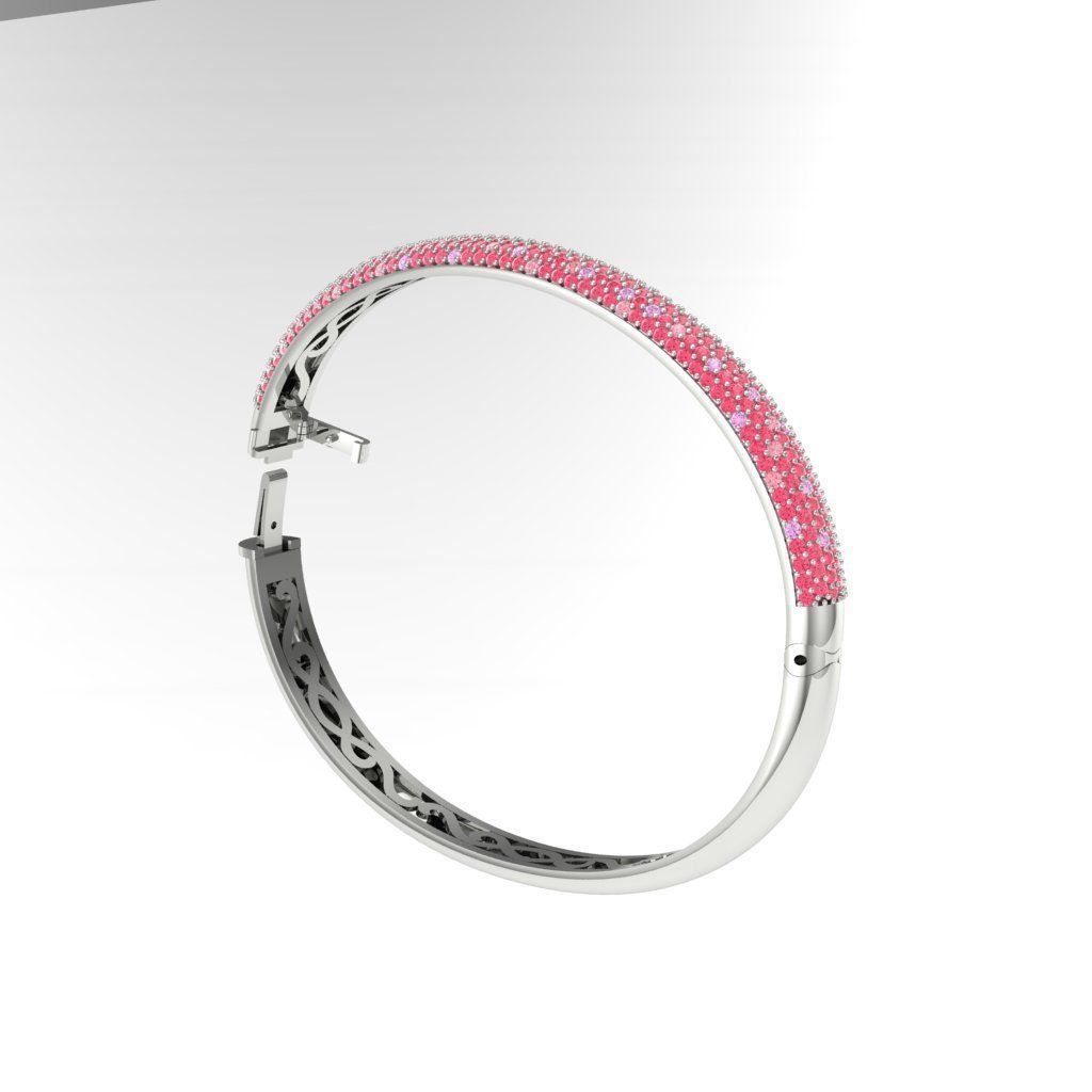 5 rows Diamonds Bangle 3D print model_4