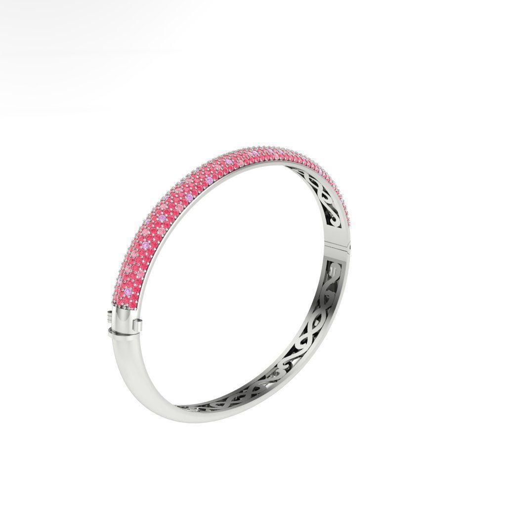 5 rows Diamonds Bangle 3D print model_2